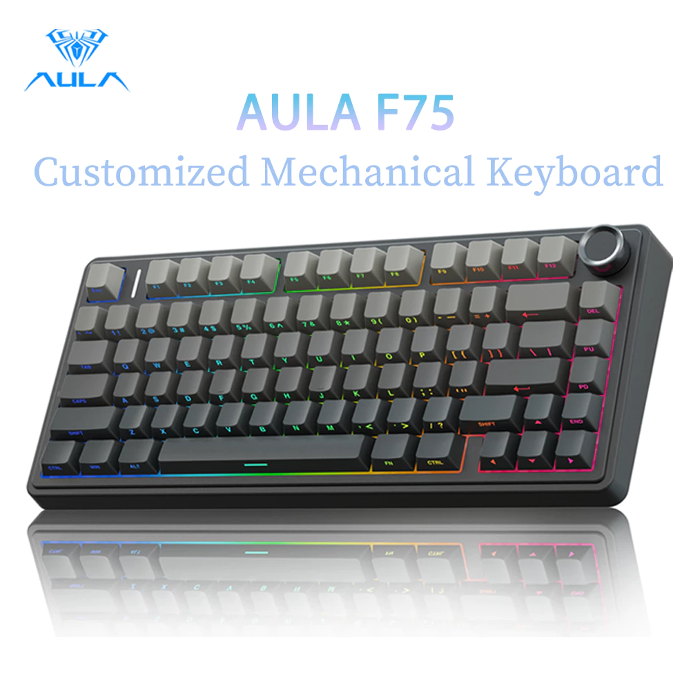 AULA F75 Mechanical Keyboard 75% Bluetooth 2.4G